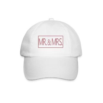 Herr & Frau Ehepaar Männer & Frauen Hochzeitsgeschenk - Baseballkappe - Weiß/Weiß - Vorne