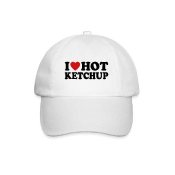 J’adore le ketchup chaud - Casquette classique - blanc/blanc - Devant