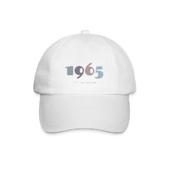1965 Retro Year Design - Born 1965 Birthday Gift - Baseball Cap - white/white - Front