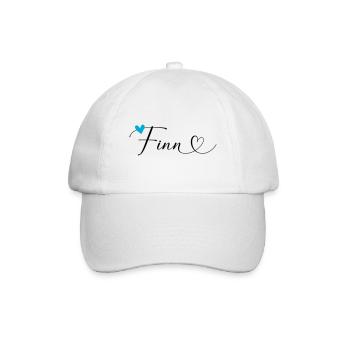 Finn Nom Prénom Calligraphie Coeur - Casquette classique - blanc/blanc - Devant