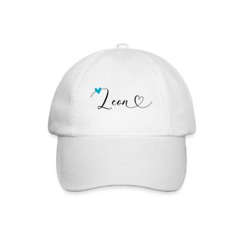 Leon Surname First name Calligraphy Heart - Baseball Cap - white/white - Front
