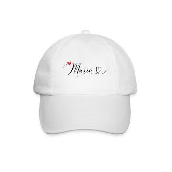 Maria Nom Prénom Calligraphie Coeur - Casquette classique - blanc/blanc - Devant