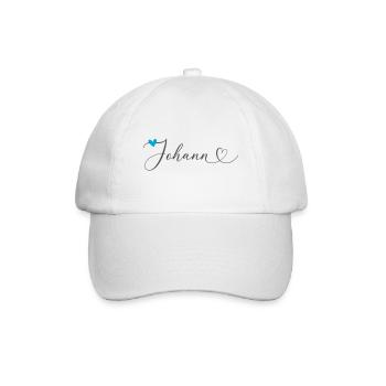 Johann Nom Prénom Calligraphie Coeur - Casquette classique - blanc/blanc - Devant
