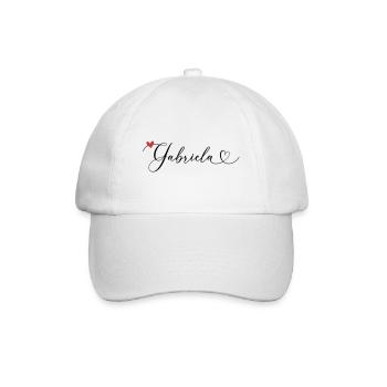 Gabriela Nom Prénom Calligraphie Coeur - Casquette classique - blanc/blanc - Devant