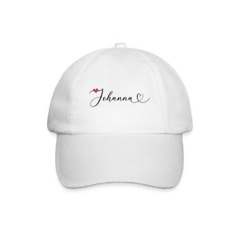 Johanna Nom Prénom Calligraphie coeur - Casquette classique - blanc/blanc - Devant