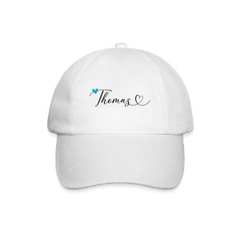 Thomas Surname First name Calligraphy Heart - Baseball Cap - white/white - Front