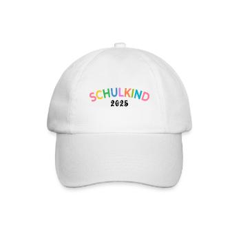 Erste Klasse - Schulkind 2025 - Name eintragen - Baseballkappe - Weiß/Weiß - Vorne