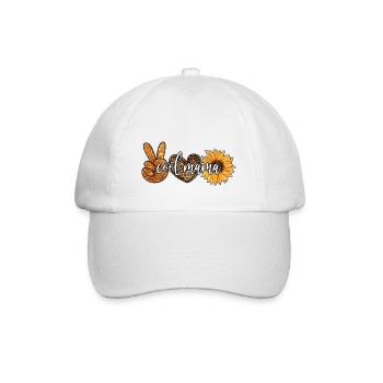 Cool Mama, Sunflowers and leopard print - Baseballkappe - Weiß/Weiß - Vorne