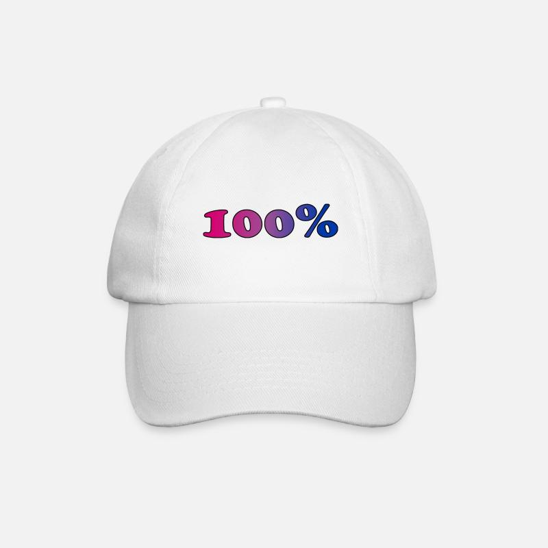 100 Prozent bi - Baseballkappe - Weiß/Weiß