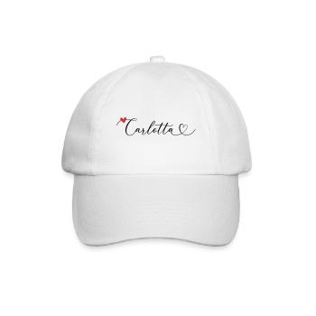 Carlotta Surname First name Calligraphy Heart - Baseball Cap - white/white - Front