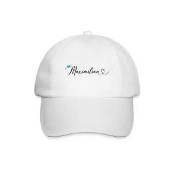Maximilian Last name First name Calligraphy heart - Baseball Cap - white/white - Front