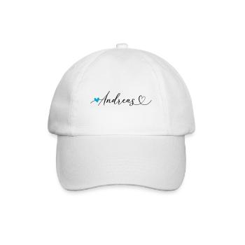 Andreas Surname First name Calligraphy Heart - Baseball Cap - white/white - Front