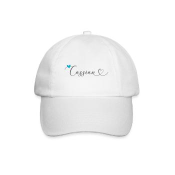 Cassian Name Vorname Kalligrafieherz - Baseballkappe - Weiß/Weiß - Vorne