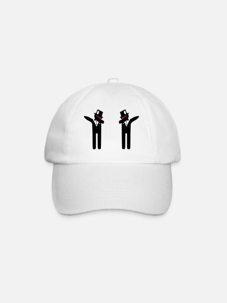 dab équipe marié avec lunettes,motifs mariage - Casquette classique - blanc/blanc