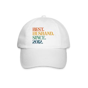 Bester Ehemann seit 2012, Geschenk zum 11-jährigen Jubiläum - Baseballkappe - Weiß/Weiß - Vorne