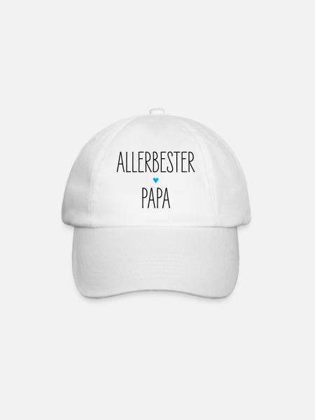 Allerbester Papa, Bester Vater, Herz, Geburtstag - Baseballkappe - Weiß/Weiß