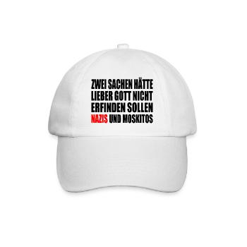 Fck nzs - nazis und moskitos - Baseballkappe - Weiß/Weiß - Vorne