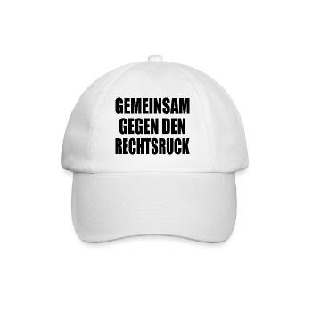 gemeinsam gegen rechtsruck - Baseballkappe - Weiß/Weiß - Vorne