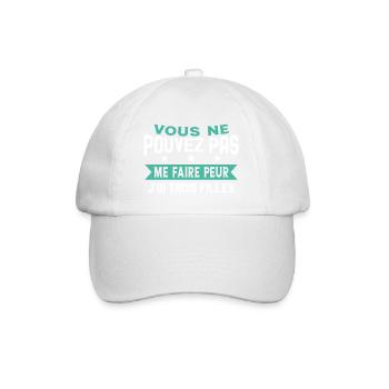 Drôle Papa J'Ai Trois Filles Meilleur Papa Cadeau - Casquette classique - blanc/blanc - Devant