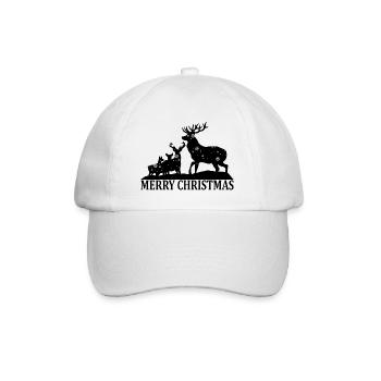 Frohe Weihnachten Rentiere Weihnachten Hässlicher Pullover Geschenk - Baseballkappe - Weiß/Weiß - Vorne