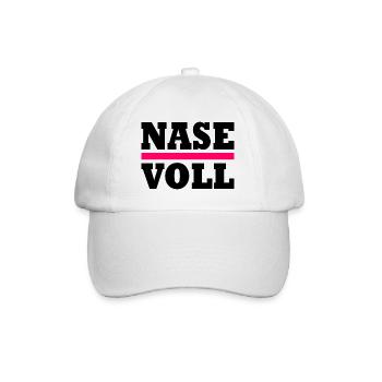 Nase voll - Baseballkappe - Weiß/Weiß - Vorne