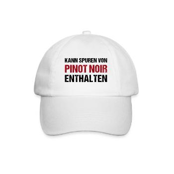 Kann Spuren Von Pinot Noir Enthalten Wein - Baseballkappe - Weiß/Weiß - Vorne