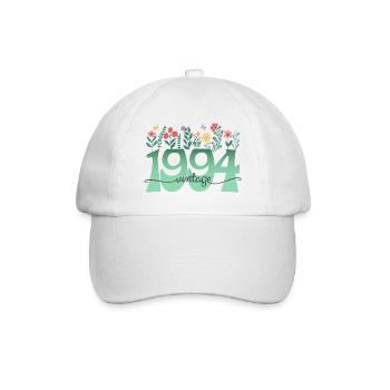 Motiv Blumen 1994 Geburtstagsfeier Frau 30 Jahre - Baseballkappe - Weiß/Weiß - Vorne
