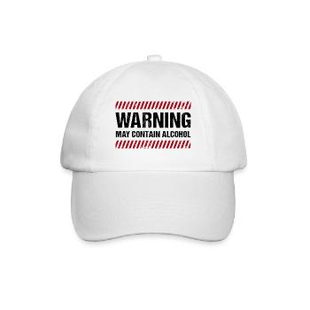 Warning May Contain Alcohol - Baseballkappe - Weiß/Weiß - Vorne