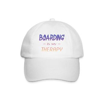 boarding is my therapy - Baseballkappe - Weiß/Weiß - Vorne