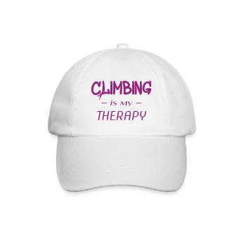 Climbing is my therapy - Baseballkappe - Weiß/Weiß - Vorne