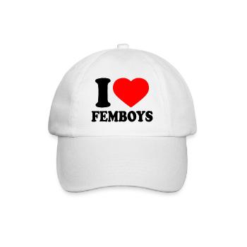 I love femboys - Baseballkappe - Weiß/Weiß - Vorne