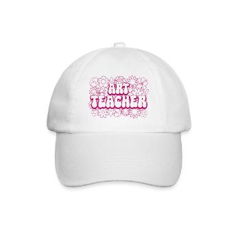 Mandala-Blumen-Lehrerin Kunstlehrerin - Baseballkappe - Weiß/Weiß - Vorne