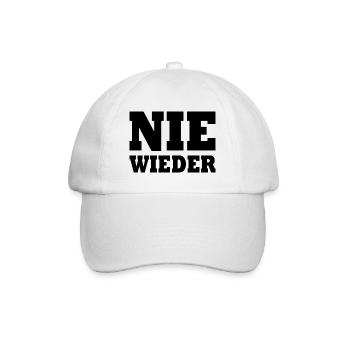 Nie wieder - Baseballkappe - Weiß/Weiß - Vorne