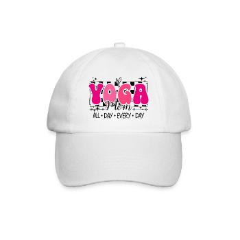 Mom Yoga Fan Mom Loves Yoga - Baseball Cap - white/white - Front