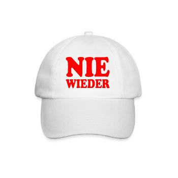 Nie wieder - Baseballkappe - Weiß/Weiß - Vorne