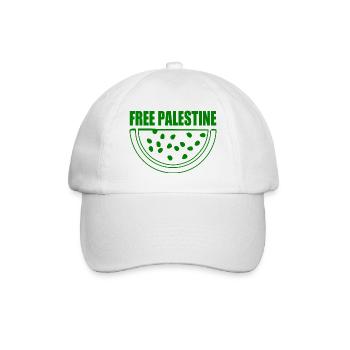 Free palestine wassermelone melone - Baseballkappe - Weiß/Weiß - Vorne
