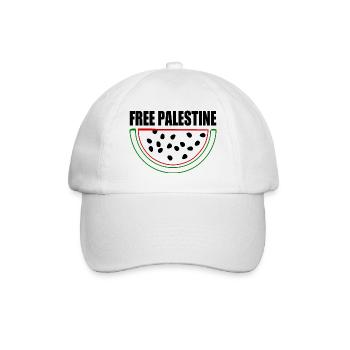 Free palestine Wassermelone Melone - Baseballkappe - Weiß/Weiß - Vorne