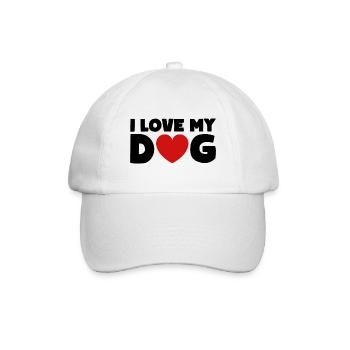 I Love My Dog Heart Love Dogs - Baseball Cap - white/white - Front