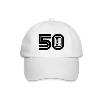 50 Musique rétro des années 50 - Casquette classique - blanc/blanc - Devant