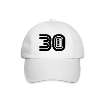 30 Music Fan Retro Cassette Music - Baseball Cap - white/white - Front