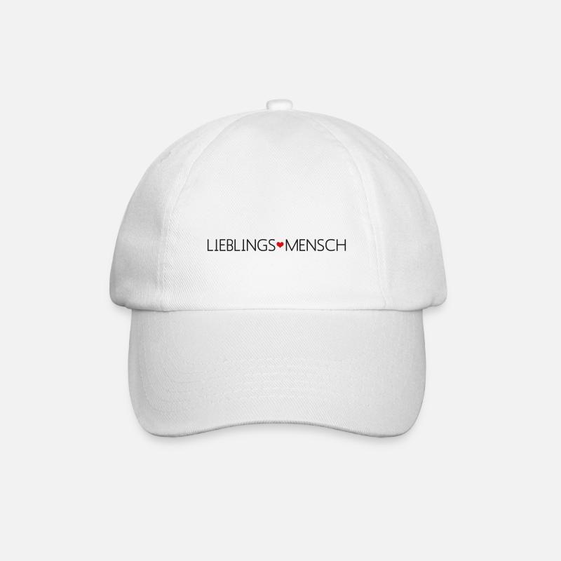 Lieblingsmensch mit Herz - Baseballkappe - Weiß/Weiß