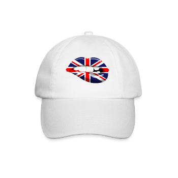 Drapeau Union Jack lèvres drapeau Grande-Bretagne GB - Casquette classique - blanc/blanc - Devant