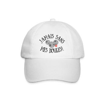 Citations drôles, pétanque, jamais sans mes boules - Casquette classique - blanc/blanc - Devant