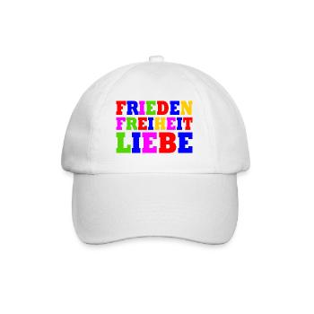 Frieden freiheit liebe - Baseballkappe - Weiß/Weiß - Vorne