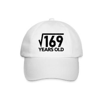 169 Quadratwurzel 13 Jahre alt Lustiger 13. Geburtstag - Baseballkappe - Weiß/Weiß - Vorne