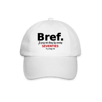 Bref je suis né dans les années 70 - Casquette classique - blanc/blanc - Devant