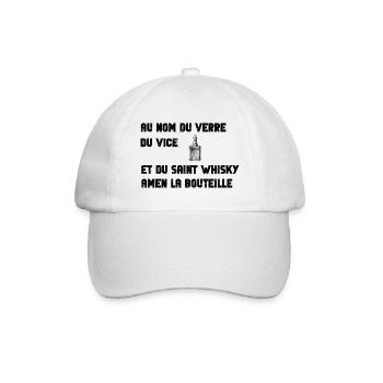 Au nom du whisky amen la bouteille - Casquette classique - blanc/blanc - Devant