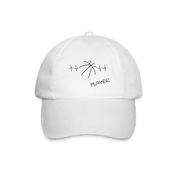 Basketball Player heartbeat Bball - Baseballkappe - Weiß/Weiß - Vorne