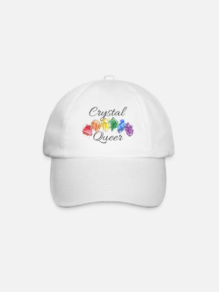Crystal Queer Gay Pride Regenbogen Kristalle - Baseballkappe - Weiß/Weiß