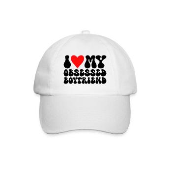Adore Mon Copain J'aime Mon Petit Ami Obsédé - Casquette classique - blanc/blanc - Devant